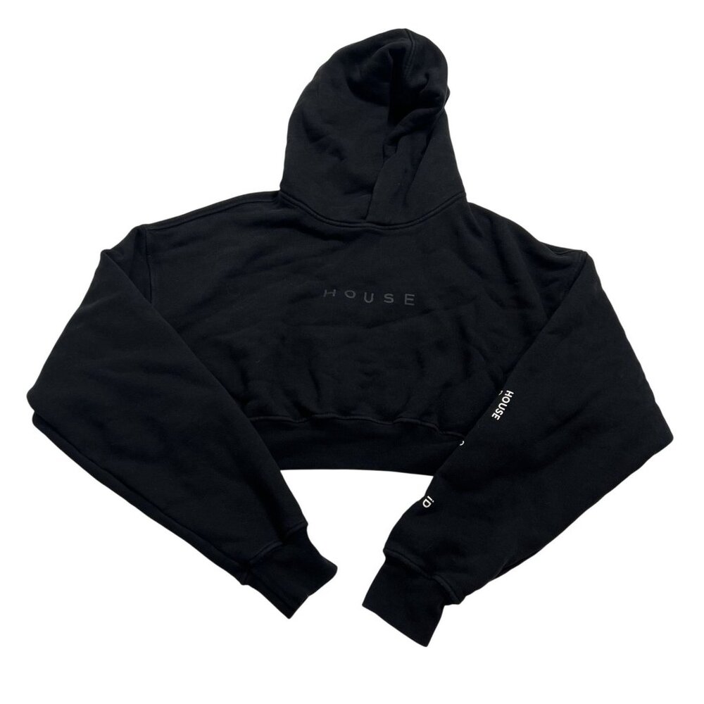 House iD Crop Hoodie in Black
